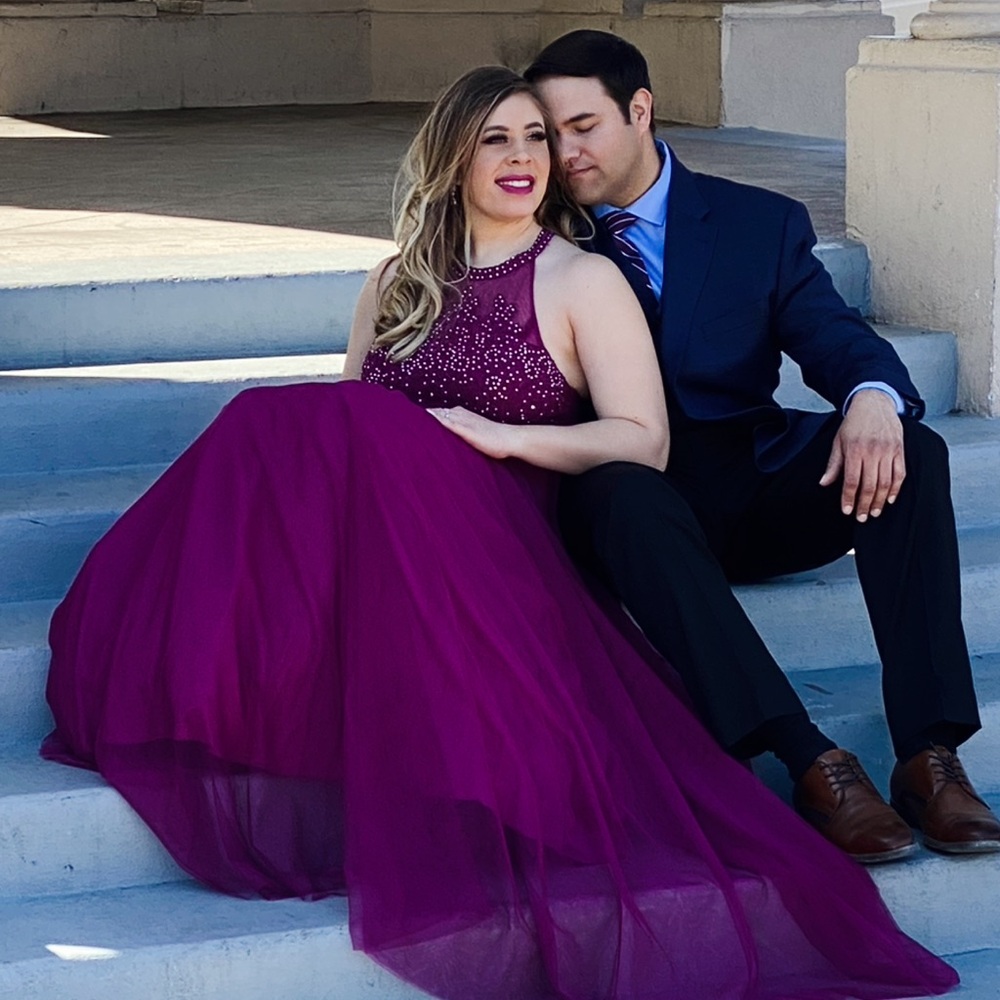 Fuschia ballgown!